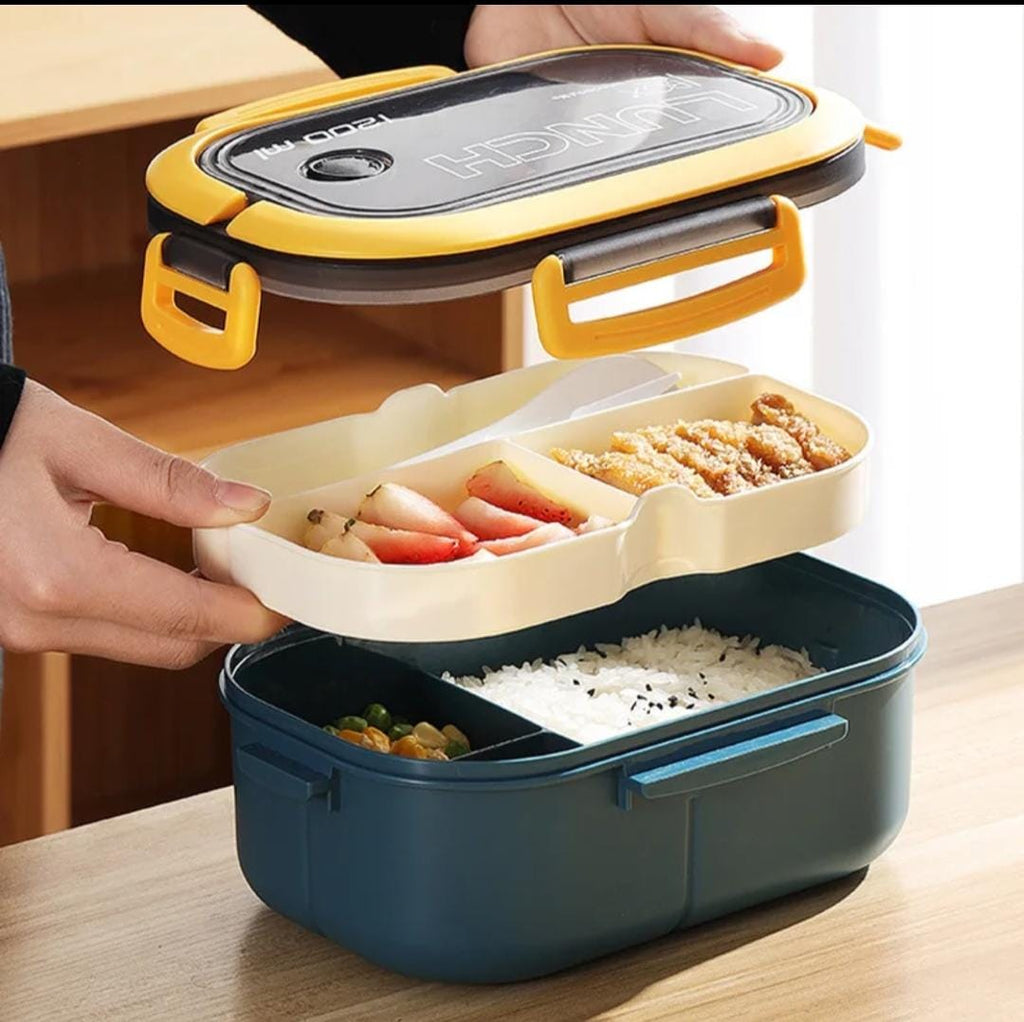 Large capacity 1200ml insulated microwavable plastic lunchbox