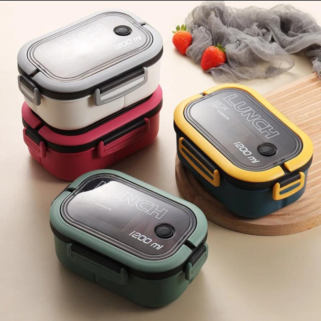 Large capacity 1200ml insulated microwavable plastic lunchbox