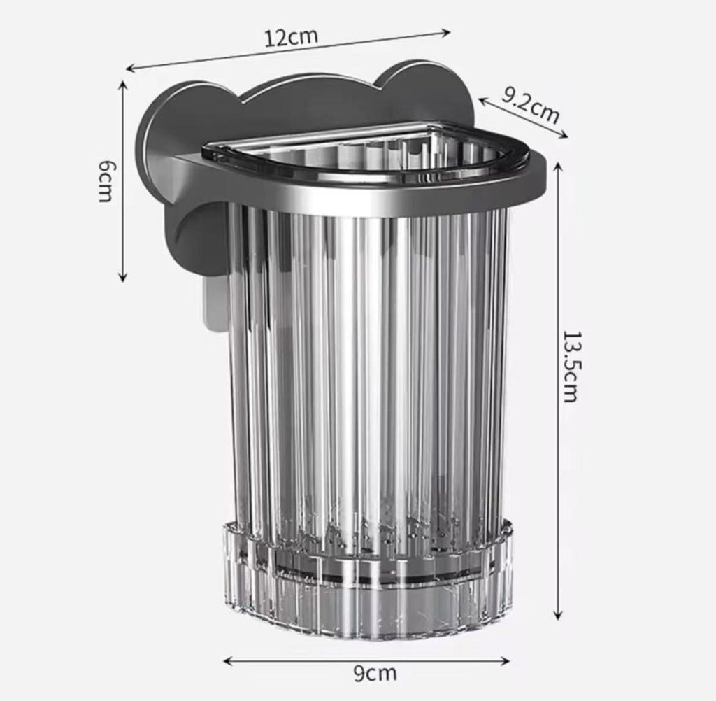 Wall Mount Toothbrush Holder & Bathroom Organizer