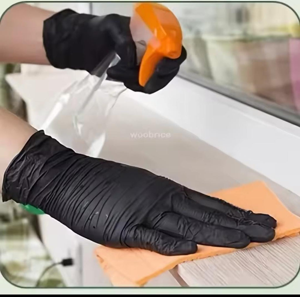 Food grade disposable black kitchen gloves 100pcs