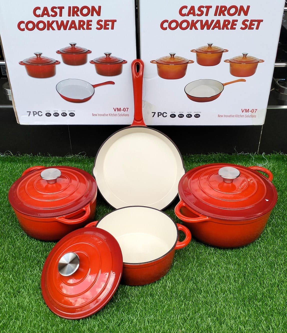 Enamel Cast iron cooking pots - 7pc