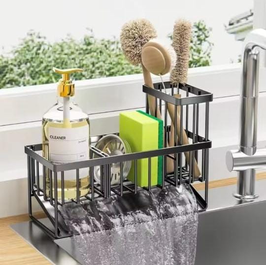 Metallic sink caddy