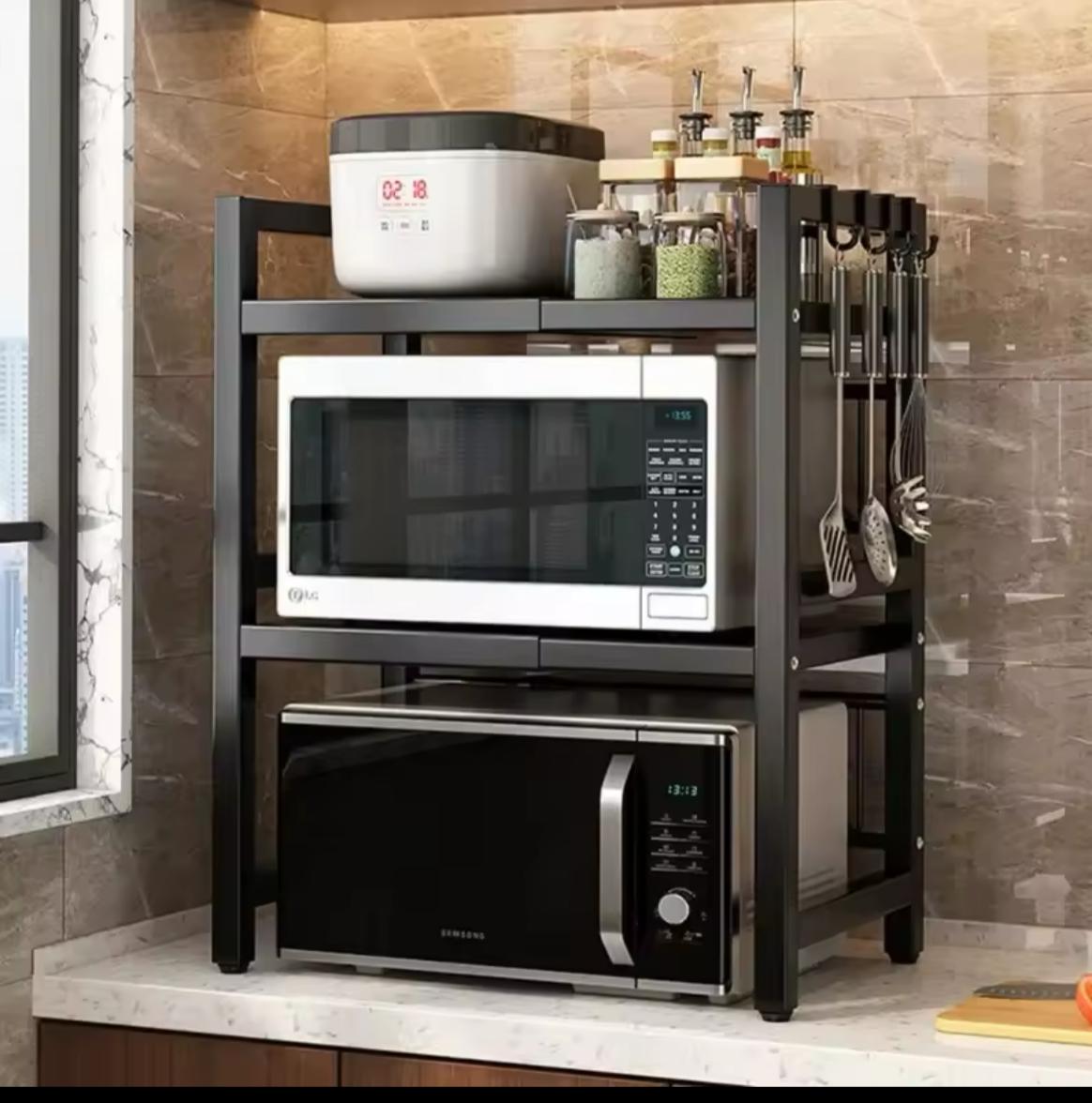 Double layer Heavy-duty Adjustable Microwave Stand