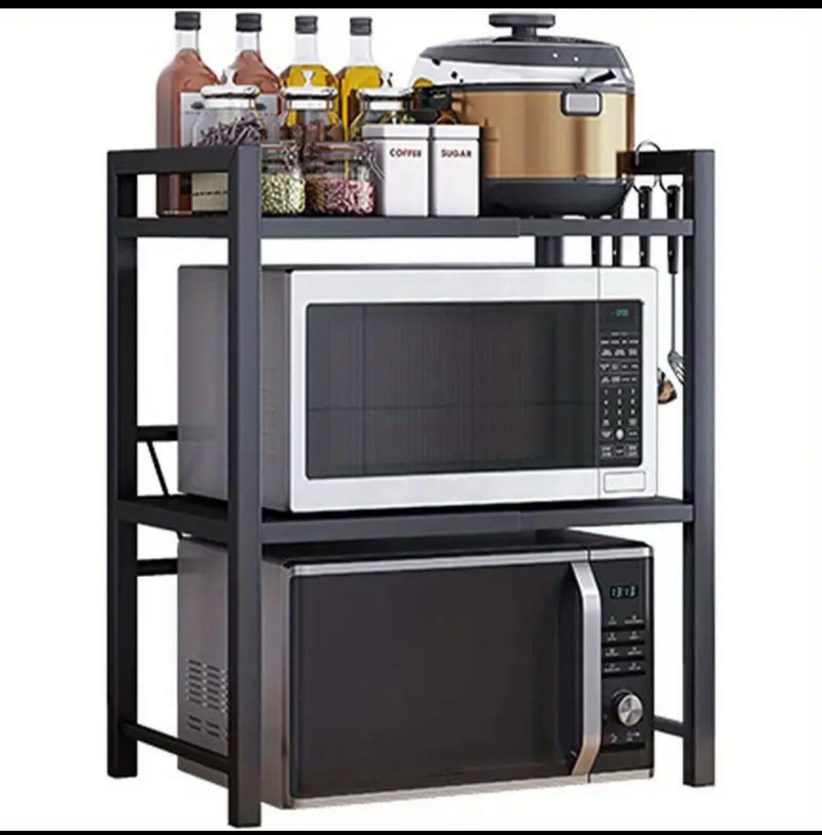 Double layer Heavy-duty Adjustable Microwave Stand