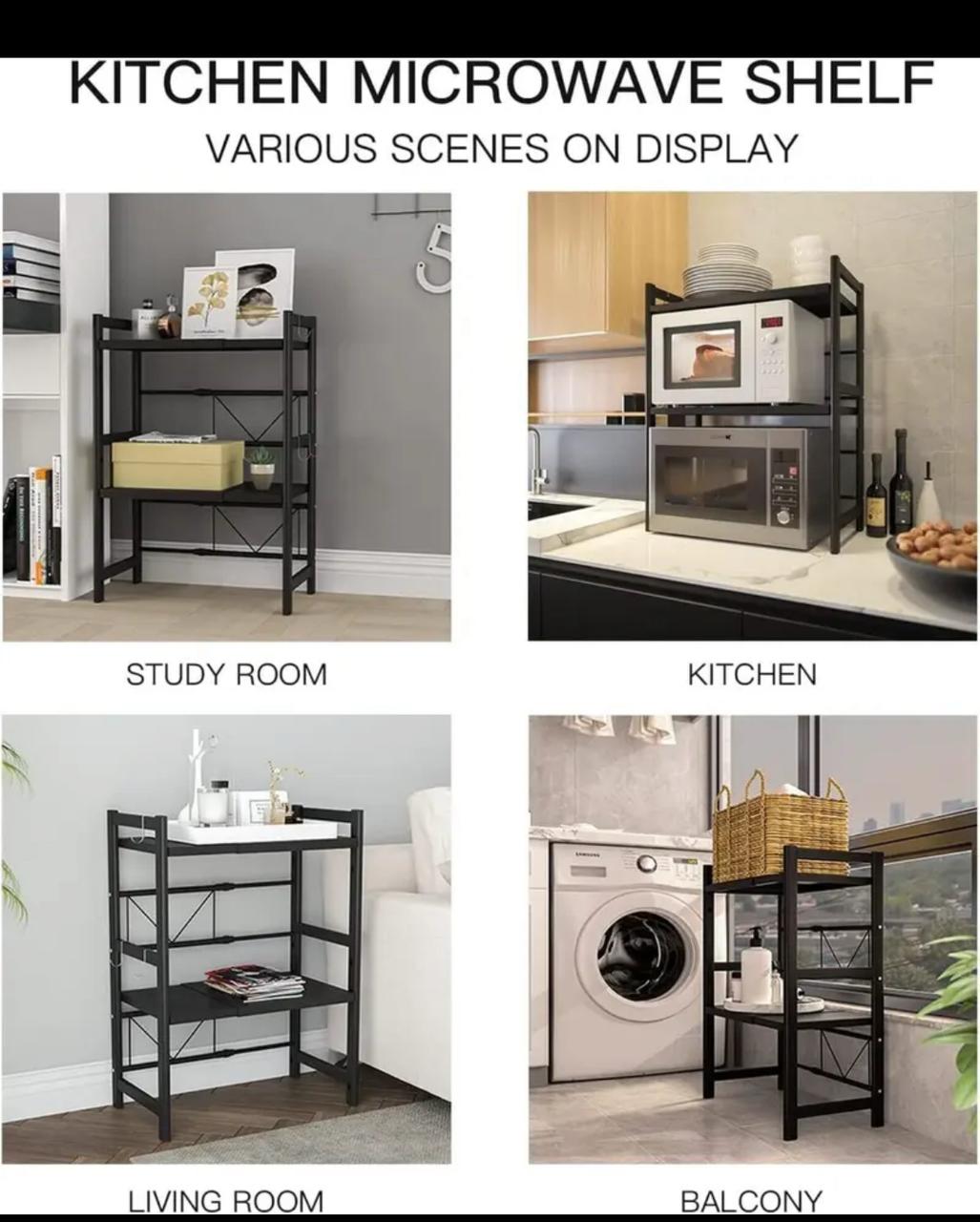 Double layer Heavy-duty Adjustable Microwave Stand