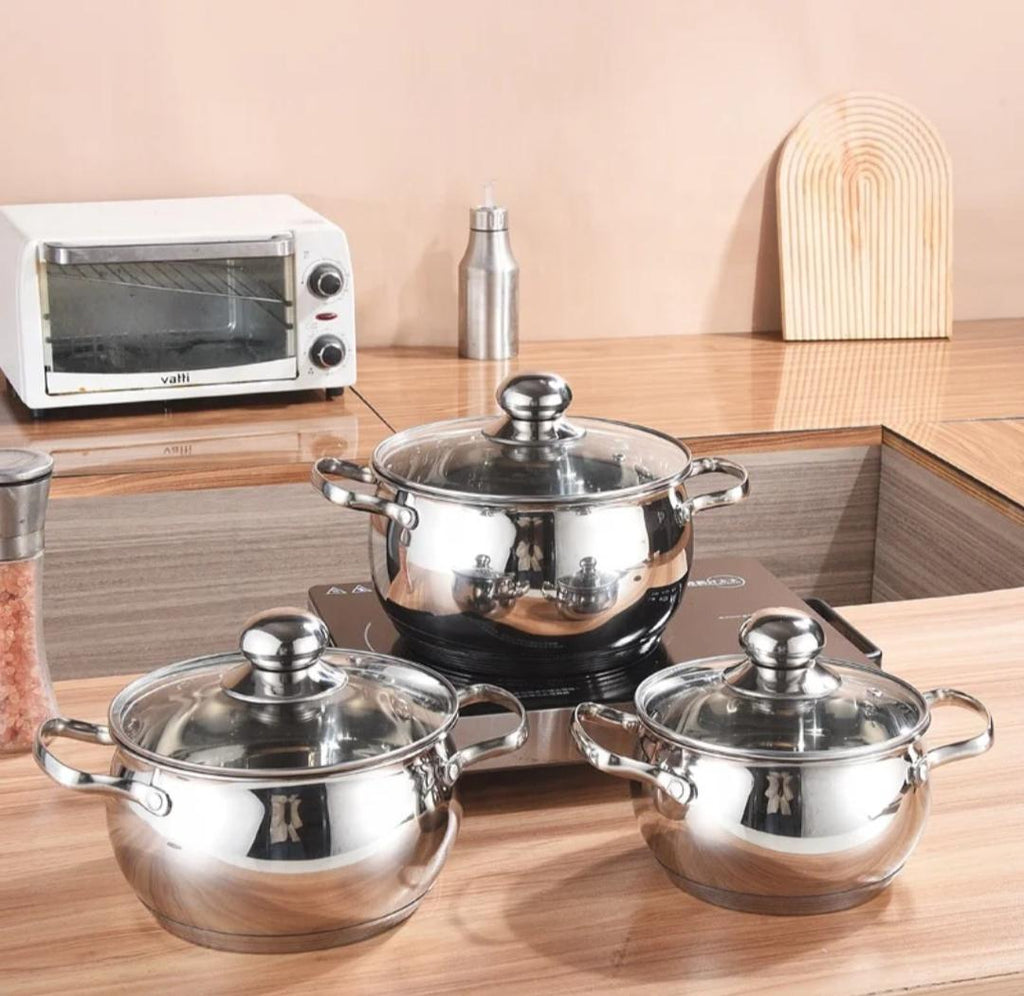 Stainless steel cooking pots - 6pcs set