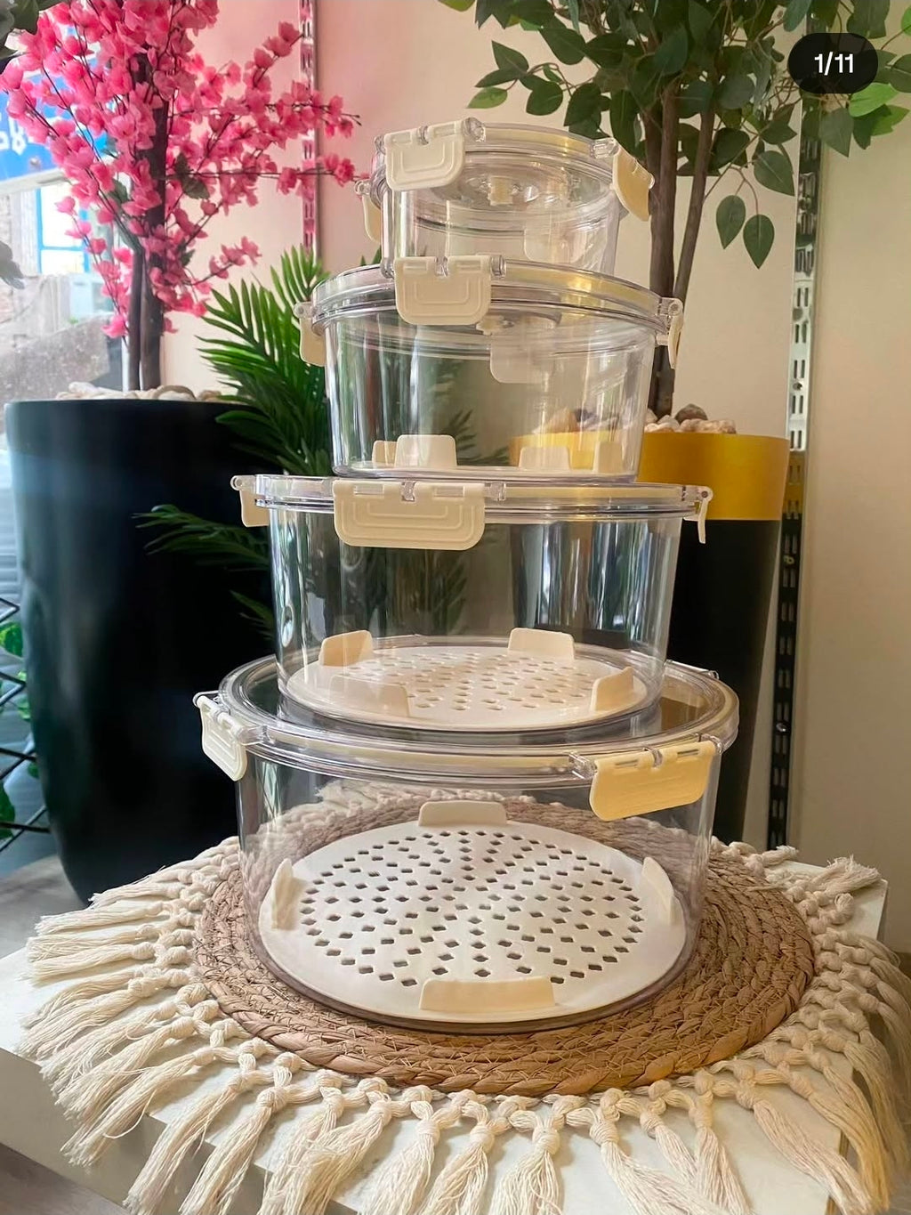 4 pcs circular Food grade eco-friendly moisture proof fridge/freezer  fresh storage containers