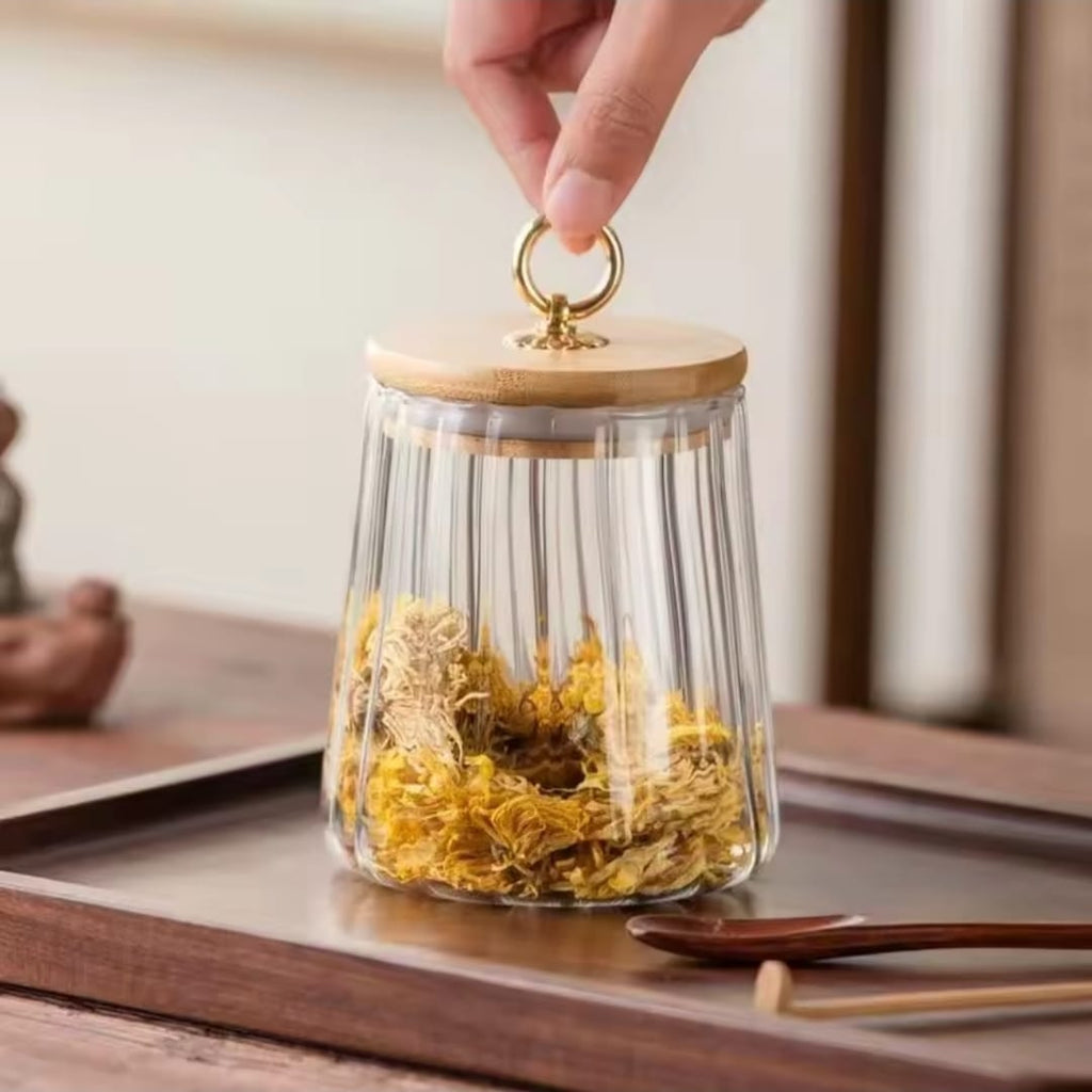 Glass Storage Jar with bamboo Lid