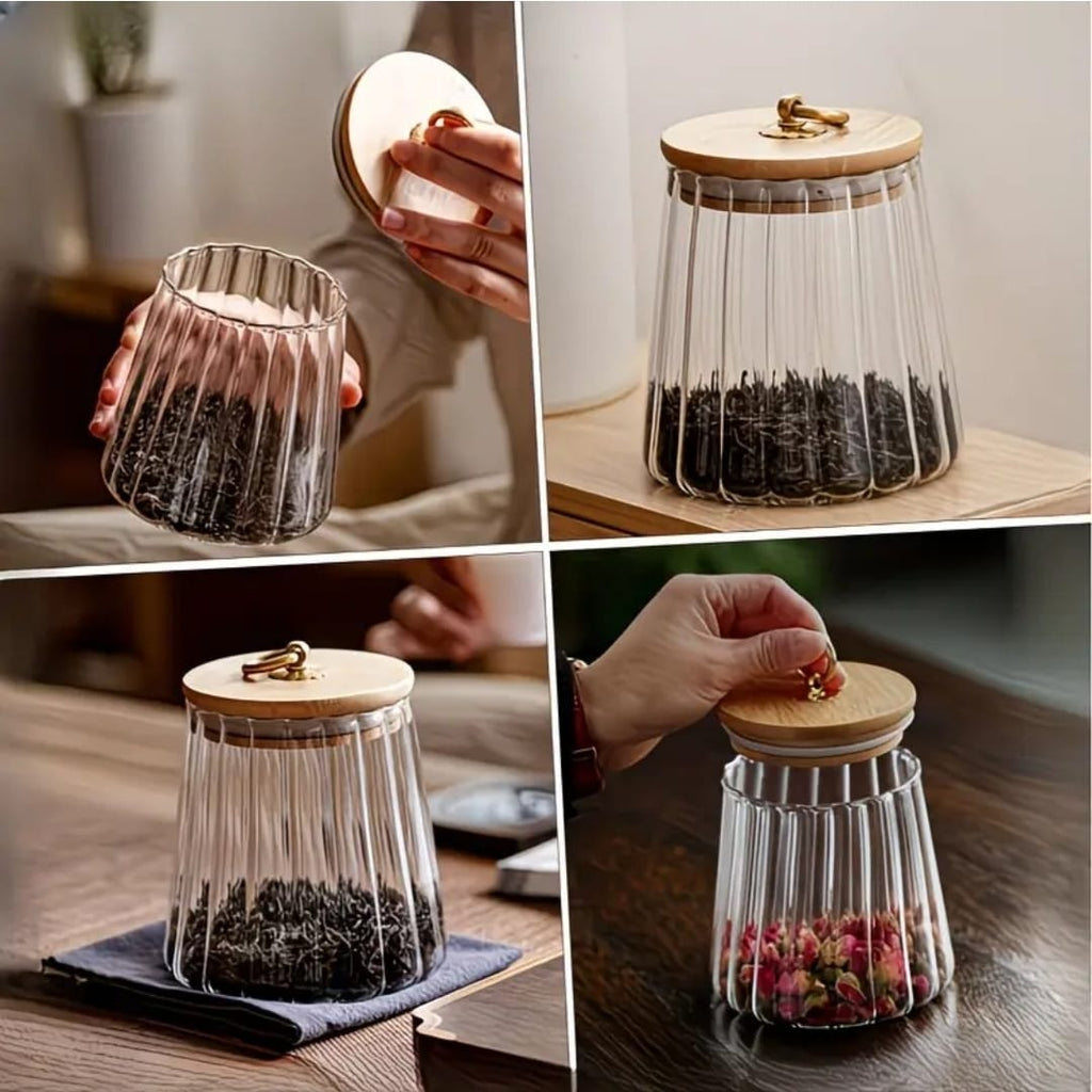 Glass Storage Jar with bamboo Lid