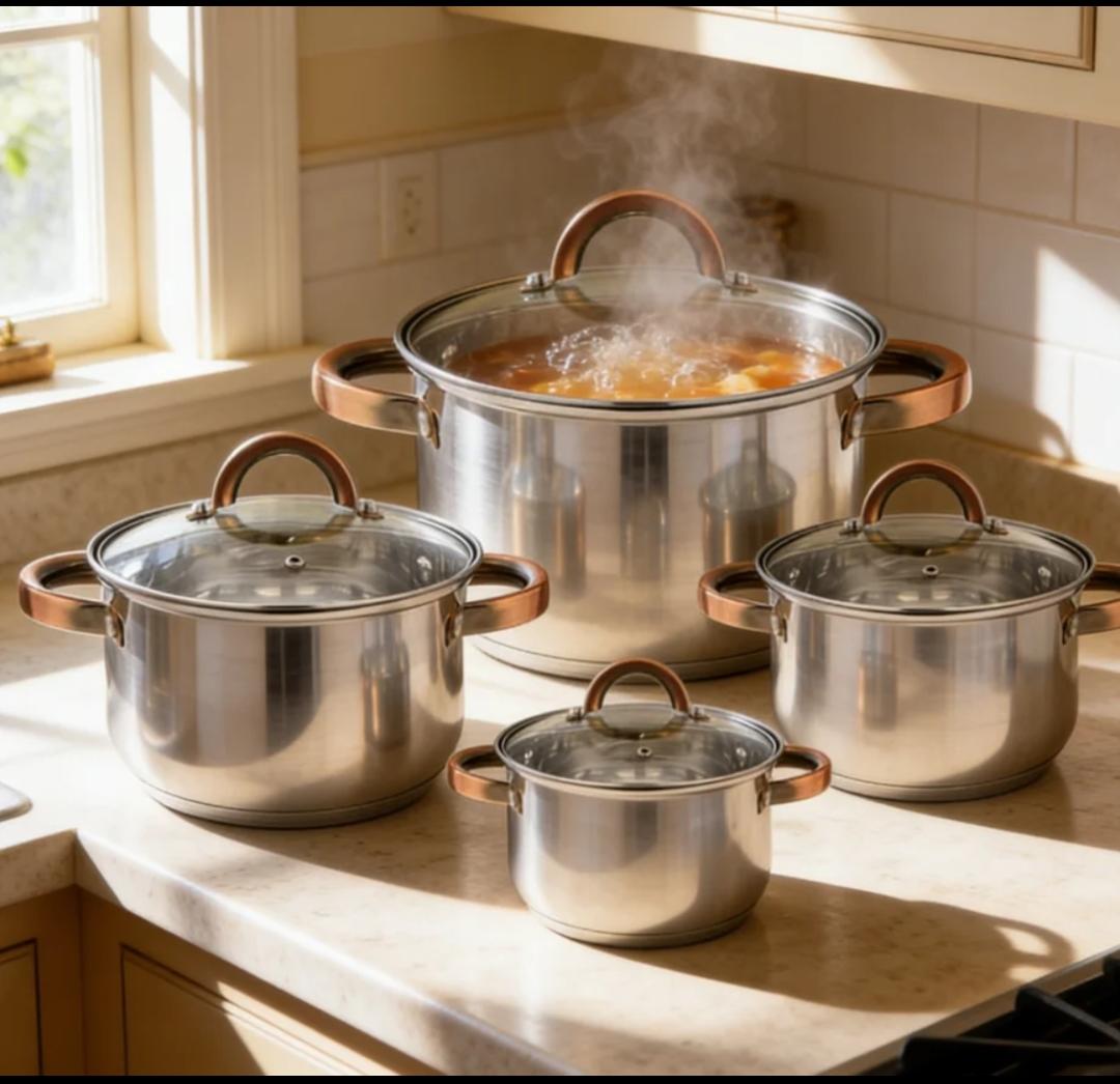 8 pcs set Stainless steel cooking pots