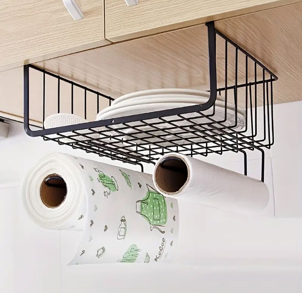 Under Cabinet Closet Kitchen Cupboard Basket Rack