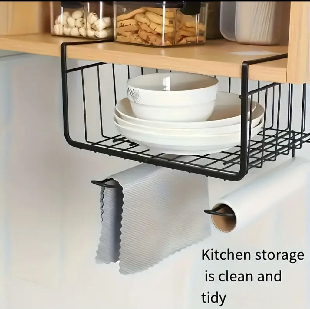 Under Cabinet Closet Kitchen Cupboard Basket Rack