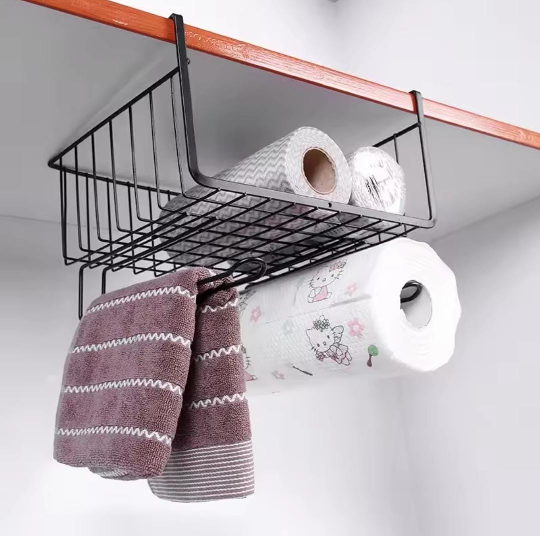 Under Cabinet Closet Kitchen Cupboard Basket Rack