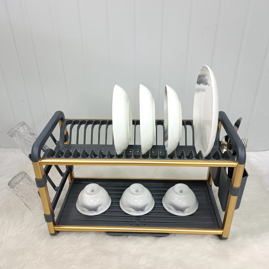 Two tier gold dishrack
