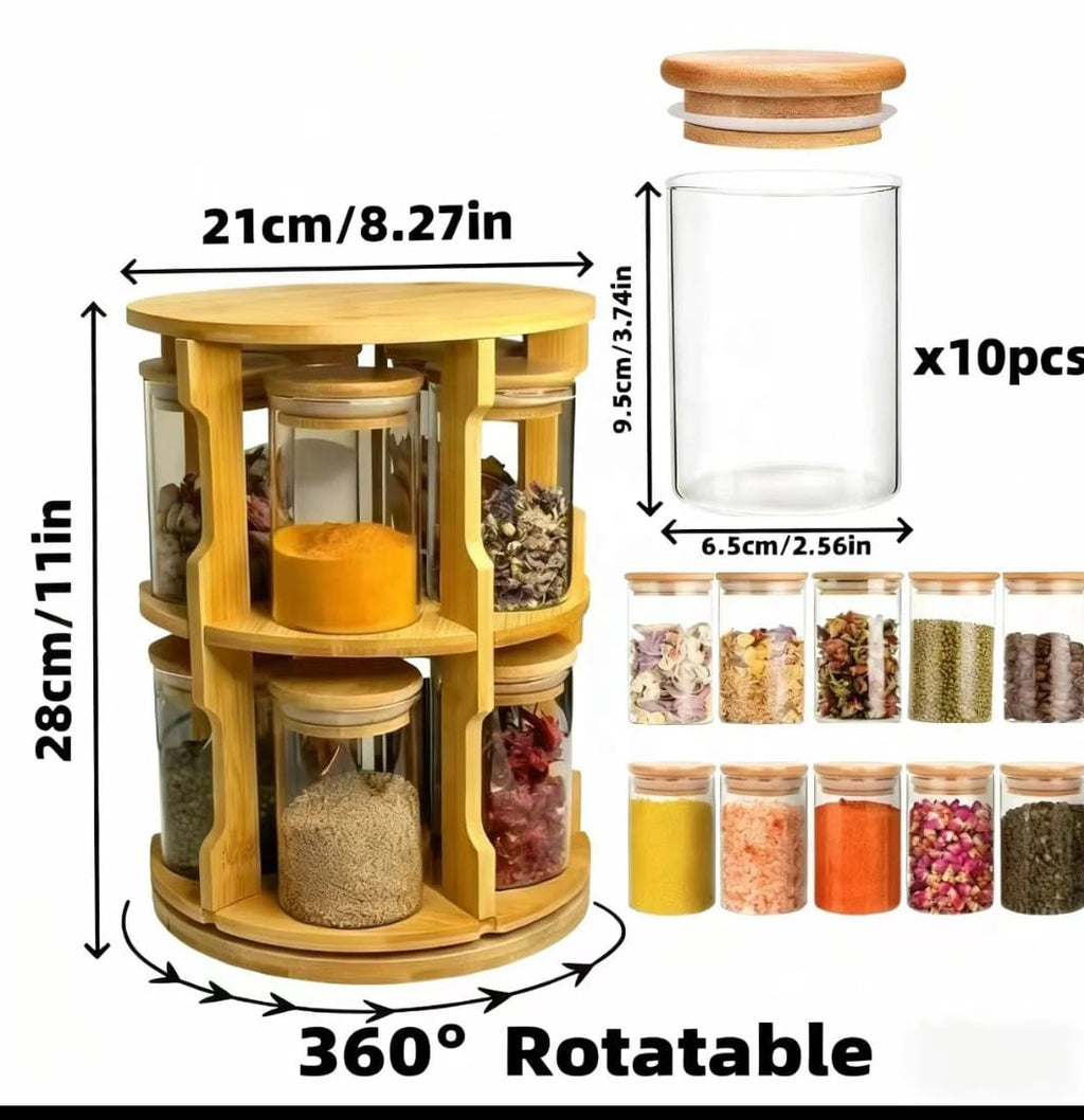 10pc  Rotating spice jars  set