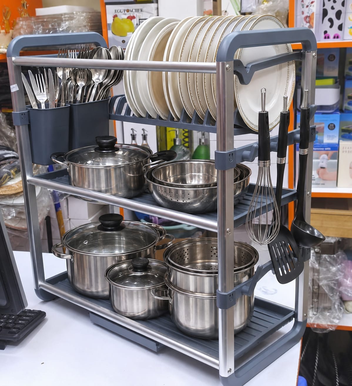 Aluminium 3 tier dishrack