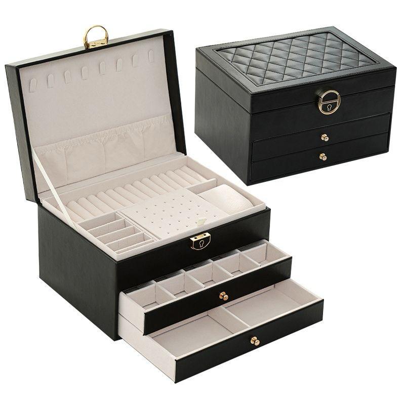 Multi-Layer Jewelry Storage Box Large Capacity Necklace \ Earrings Organizer Case