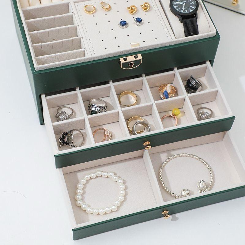 Multi-Layer Jewelry Storage Box Large Capacity Necklace \ Earrings Organizer Case