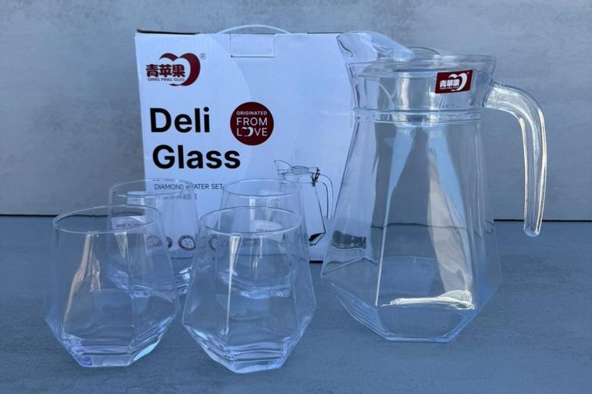 5pc Jug + Glass Set